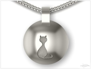 Zilveren ashanger kat