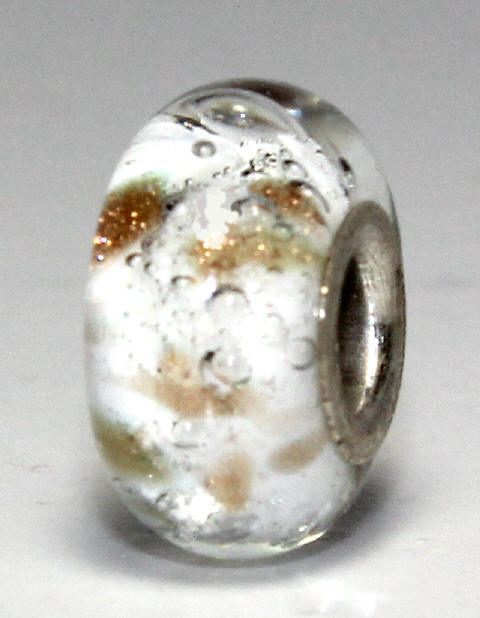 Juweel glas askraal bead wit 6